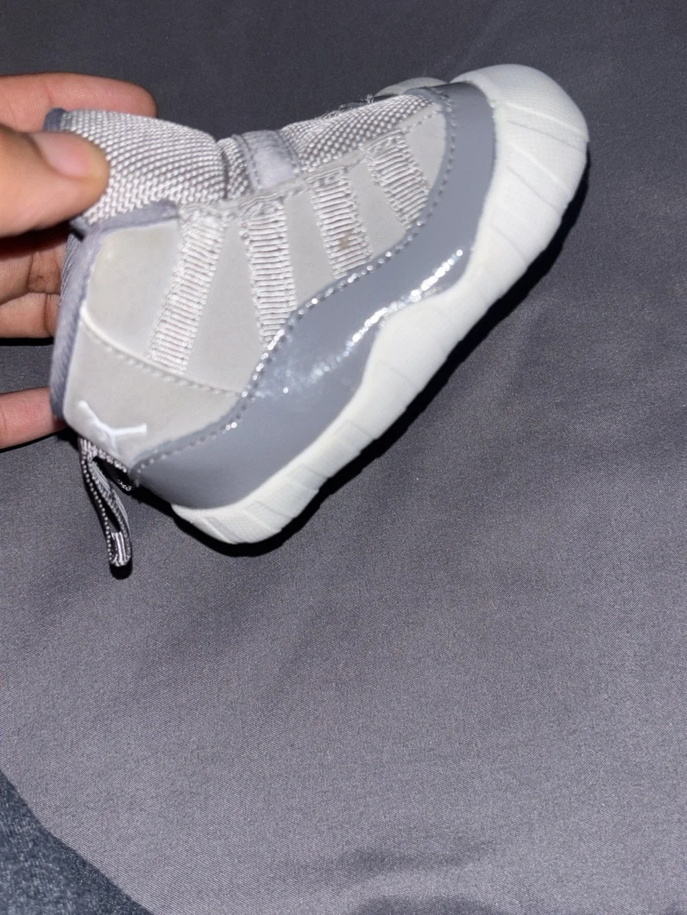 Jordan Toddler Grey and White Slip-On Sneakers